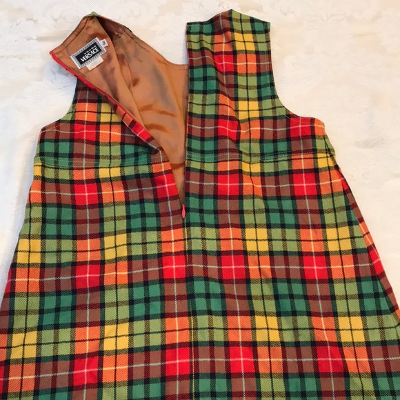 VINTAGE VERSACE: Plaid Mod Dress - Picture 6 of 10